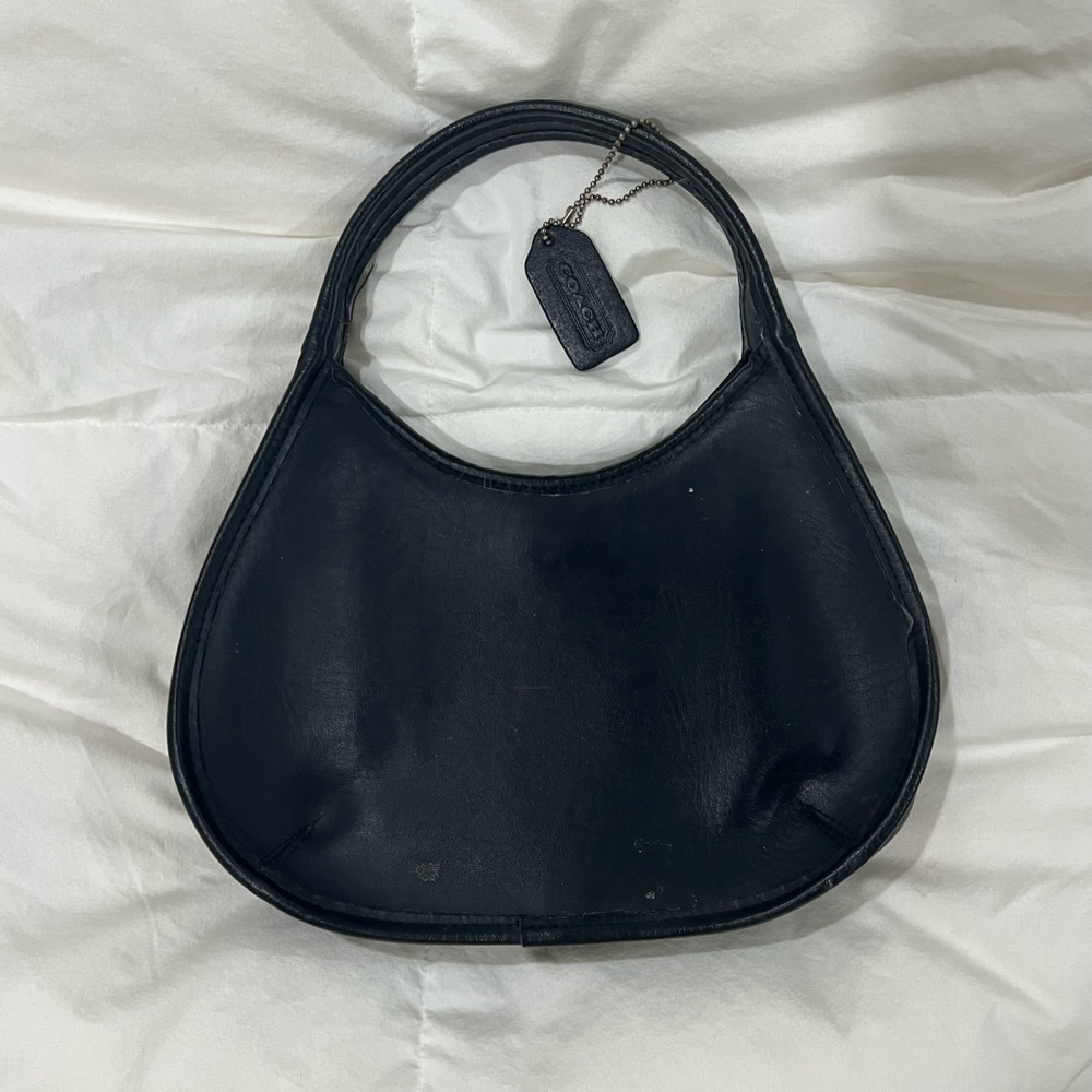 Black Leather Coach Shoulder Bag